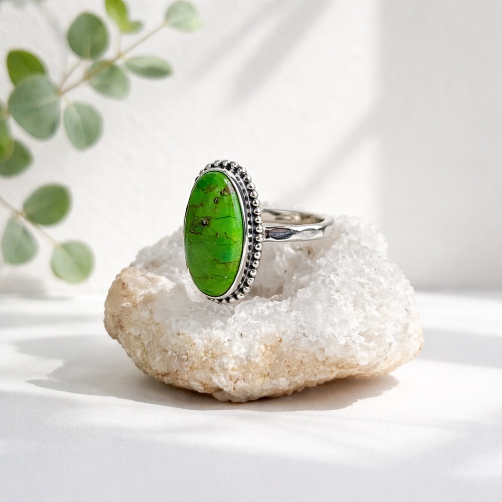 Green Copper Turquoise Ring - Picture 7 of 13